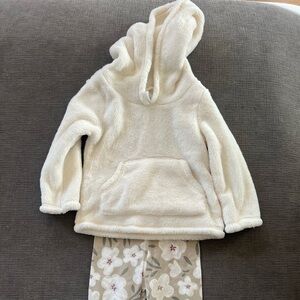 Carter's Cream Hoodie and Floral Pants Set